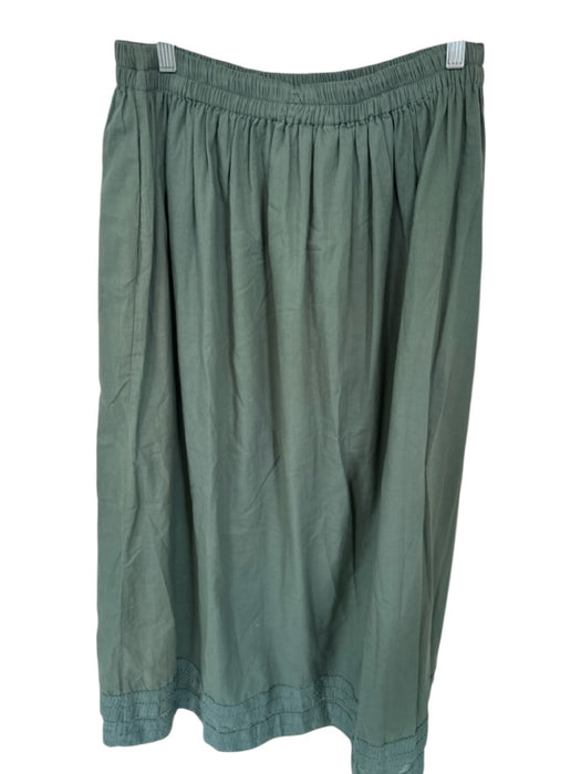 Mirth Size L Olive Green Cotton Elastic Waist Maxi Skirt Olive Green / L