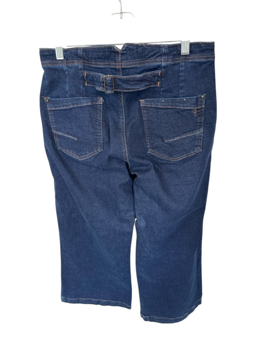 Pilcro Size 31 Dark Wash Cotton Blend Side Zip High Waist Wide Leg Jeans Dark Wash / 31