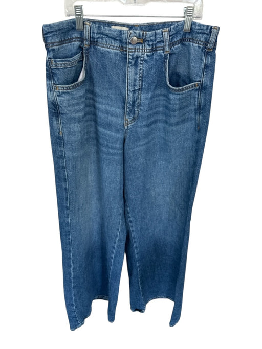 Pilcro Size 30 Med Light Wash Cotton Blend High Waist Wide Leg Jeans Med Light Wash / 30