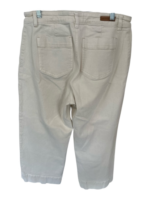 Sanctuary Size 31 Cream Cotton Blend High Waist Wide Leg Jeans Cream / 31