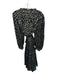 Mille Size M Black & Gold Viscose Long Balloon Sleeve Swiss Dot Metallic Dress Black & Gold / M