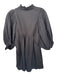 Never a Wallflower Size M Black Cotton Long Balloon Sleeve Ruffle Collar Dress Black / M