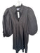 Never a Wallflower Size M Black Cotton Long Balloon Sleeve Ruffle Collar Dress Black / M