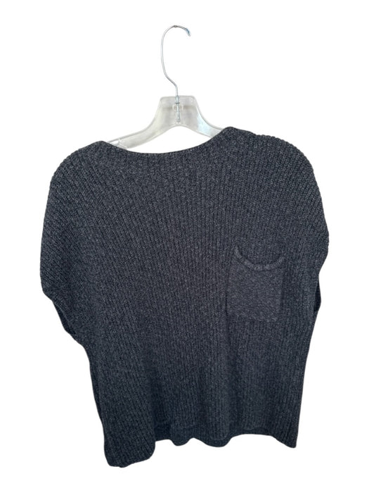 FP Beach Size XL Charcoal Cotton Mock Neck Knit Cap Sleeve Sweater Charcoal / XL