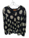 Oliphant Size L Black & Gold Viscose Blend Long Balloon Sleeve Flowers Top Black & Gold / L