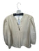 Evereve Size XL Cream Vegan Leather Long Balloon Sleeve V Neck Top Cream / XL