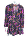 Oliphant Size L purple & orange Cotton Long Sleeve Floral Maxi Dress purple & orange / L