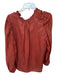 Caballero Size L Rust Viscose & Silk Long Sleeve Animal Print Top Rust / L
