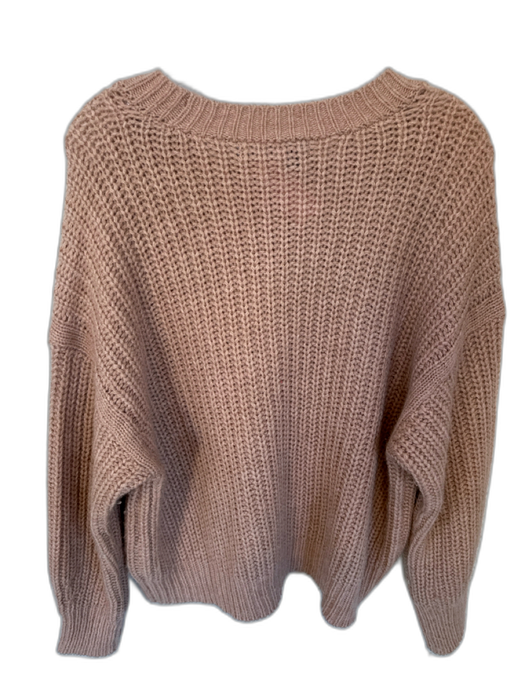 360 Sweater Size L Tan Wool Blend Long Sleeve Chunky Knit Sweater Tan / L