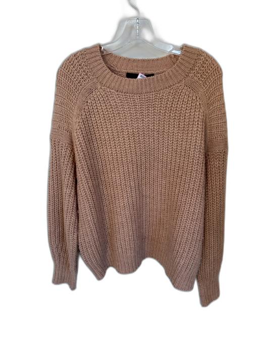 360 Sweater Size L Tan Wool Blend Long Sleeve Chunky Knit Sweater Tan / L