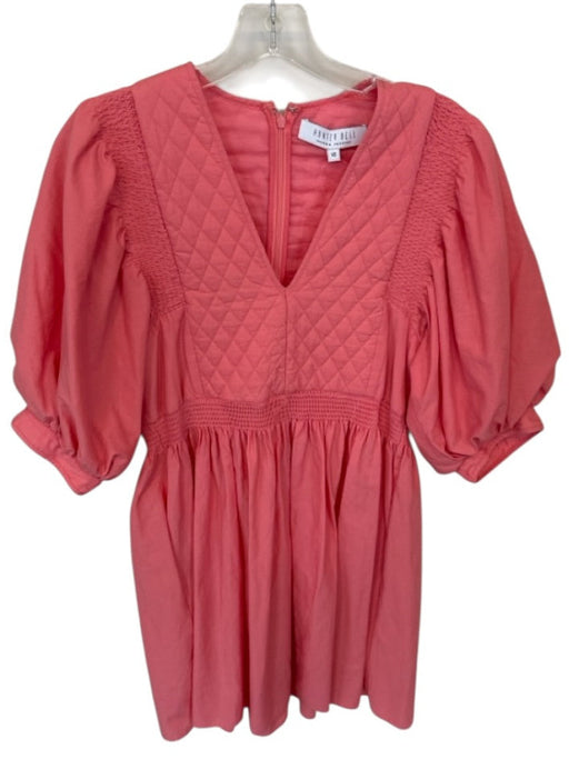 Hunter Bell Size XS Pink Cotton Quilted Scrunch Bubble Sleeve Dress Pink / XS
