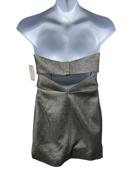 IRO Size 40 Platinum Polyamide Blend Metallic Strapless Notch Neck Dress Platinum / 40