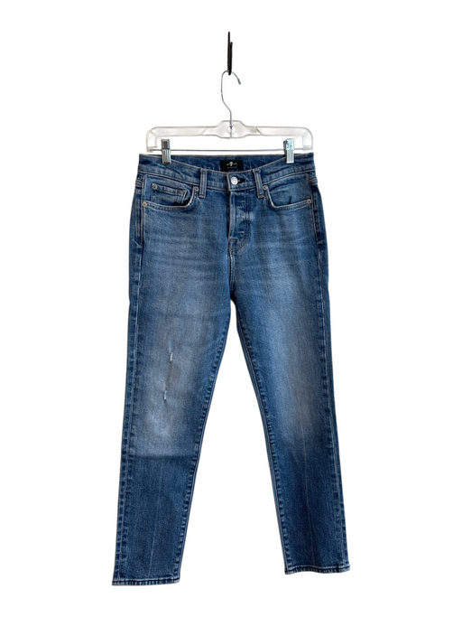 7 For All Mankind Size 26 Light & Dark  Blue Cotton Mid Rise 5 Pocket Jeans Light & Dark  Blue / 26