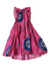 Ulla Johnson Size 0 Magenta & Navy Cotton Sleeveless Abstract Ruffles Dress Magenta & Navy / 0