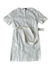 Theory Size 0 White Linen Blend Short Sleeve Split Neck Belted Dress White / 0