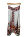 Carolina K Size XS Cream & Red Linen Elastic Waist Under Sea Print Maxi Skirt Cream & Red / XS