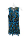 Trina Turk Size 2 Blue & Green Polyester Embroidered Sleeveless Dress Blue & Green / 2