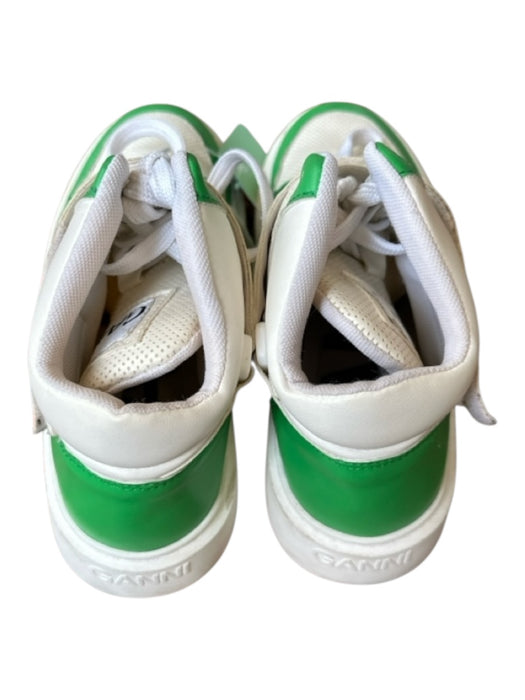 Ganni Shoe Size 36 Green & White Leather High Top Velcro Athletic Sneakers Green & White / 36