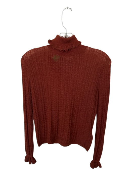Louise Misha Size 36 Rust Mohair Blend Turtle Neck Long Sleeve Knit Sweater Rust / 36