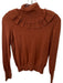 Ulla Johnson Size P Rust Wool Blend Mock Neck Ruffles Long Sleeve Sweater Rust / P