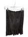 Per Se Size 0 Brown Suede Back Zip Cut Outs Midi Skirt Brown / 0