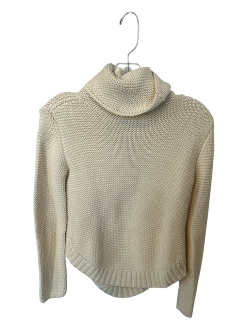 Frances Valentine Size Est S Cream Cotton Turtle Neck Knit Long Sleeve Sweater Cream / Est S