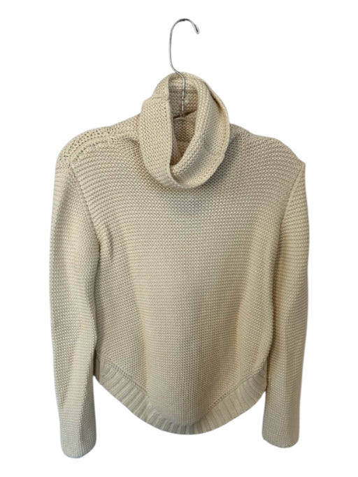 Frances Valentine Size Est S Cream Cotton Turtle Neck Knit Long Sleeve Sweater Cream / Est S