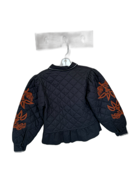 Veroalfie Size 1/S Black & Rust Cotton Stitching Quilted Jacket Black & Rust / 1/S