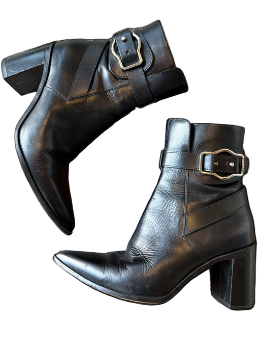 Rag & Bone Shoe Size 37 Black Leather Block Heel Side Zip Pointed Toe Boots Black / 37