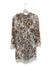Zara Size XS Brown & Cream Viscose Blend Botanical Long Sleeve Pant Set Brown & Cream / XS