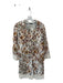 Zara Size XS Brown & Cream Viscose Blend Botanical Long Sleeve Pant Set Brown & Cream / XS