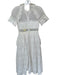 Self-Portrait Size 4 White Cotton Lace Overlay Short Sleeve Collar Maxi Dress White / 4