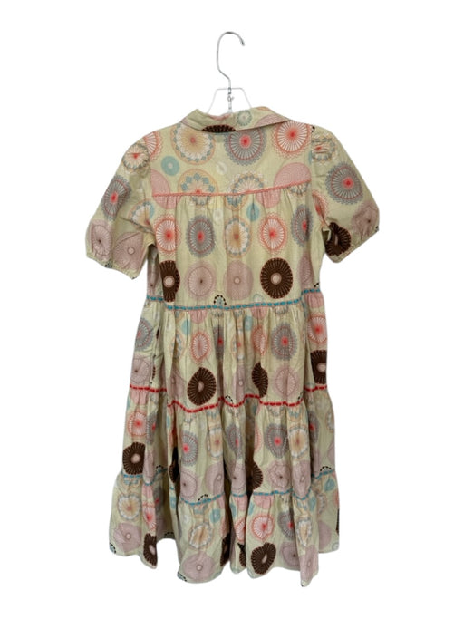 Conditions Apply Size XS Yellow & Peach Print Cotton Short Sleeve Circles Dress Yellow & Peach Print / XS