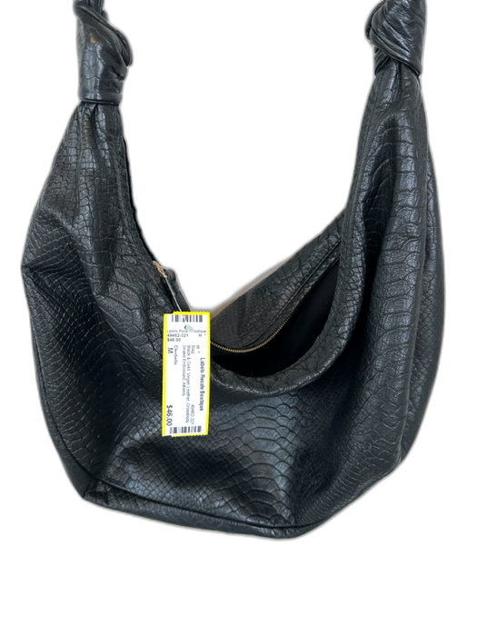 Cleobella Black & Gold Vegan Leather Crossbody Snake Embossed Bag Black & Gold / M