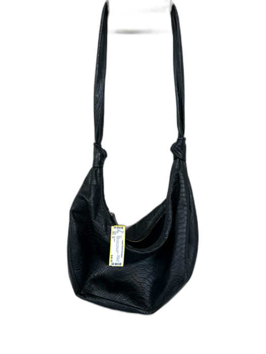 Cleobella Black & Gold Vegan Leather Crossbody Snake Embossed Bag Black & Gold / M