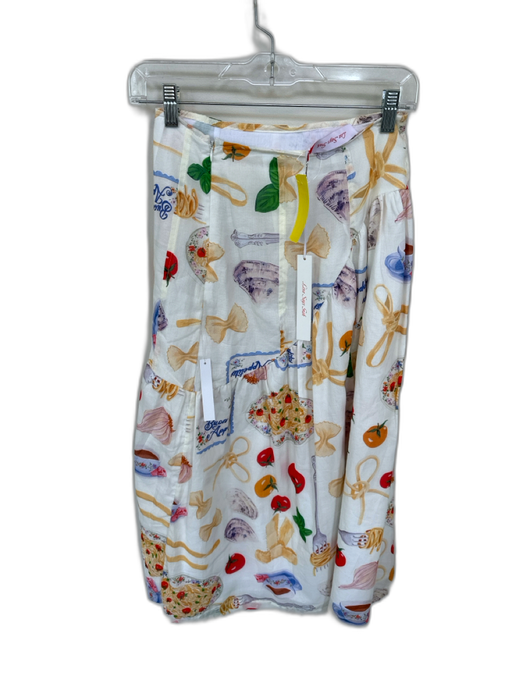 Lisa Says Gah Size XS Orange & Green Cotton Side Zip Pasta Maxi Skirt Orange & Green / XS