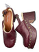 Free People Shoe Size 36 Eggplant Leather Fur lined Brass Studs Sling back Clogs Eggplant / 36