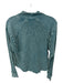 FP One Size Est M Teal Blue Cotton Long Sleeve Half Zip Waffle Top Teal Blue / Est M