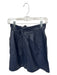 FRNCH Size M Navy Vegan Leather Snap Buttons Belted A Line Skirt Navy / M