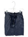 FRNCH Size M Navy Vegan Leather Snap Buttons Belted A Line Skirt Navy / M