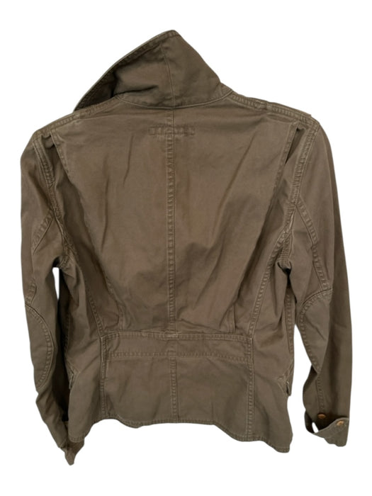 Ralph Lauren Size 6 Green & Brown Cotton Suede Accent Buttons Jacket Green & Brown / 6