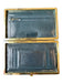 Abas Teal & Gold Leather Croc Embossed Bi-Fold Wallets Teal & Gold