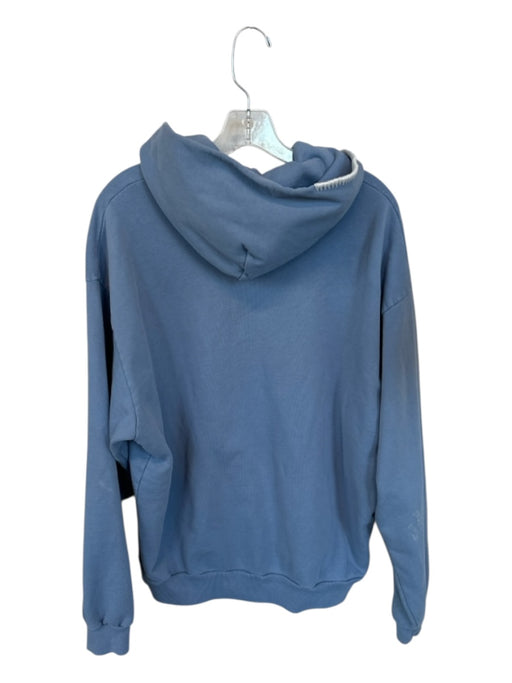 Mad Happy Size M Blue & Multi Cotton Stitching Detail Logo Athletic Hoodie Blue & Multi / M