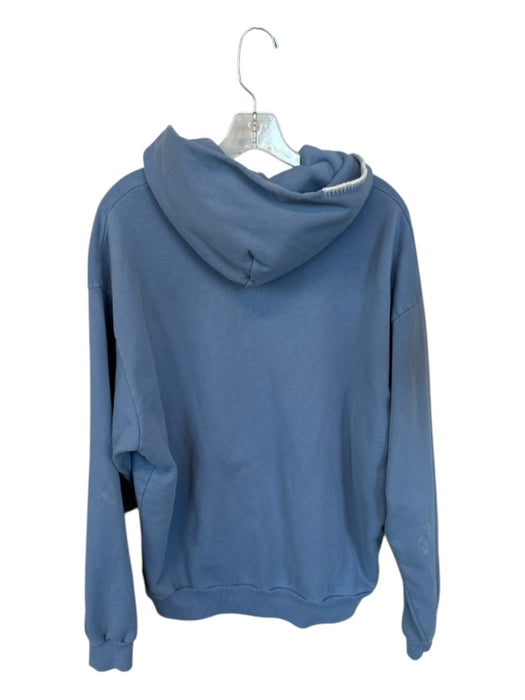 Mad Happy Size M Blue & Multi Cotton Stitching Detail Logo Athletic Hoodie Blue & Multi / M