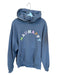 Mad Happy Size M Blue & Multi Cotton Stitching Detail Logo Athletic Hoodie Blue & Multi / M