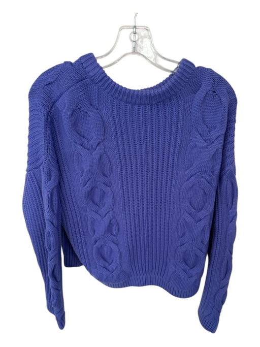 Liviana Conti Size Est M Purple Virgin Wool Long Sleeve Cable Knit Sweater Purple / Est M