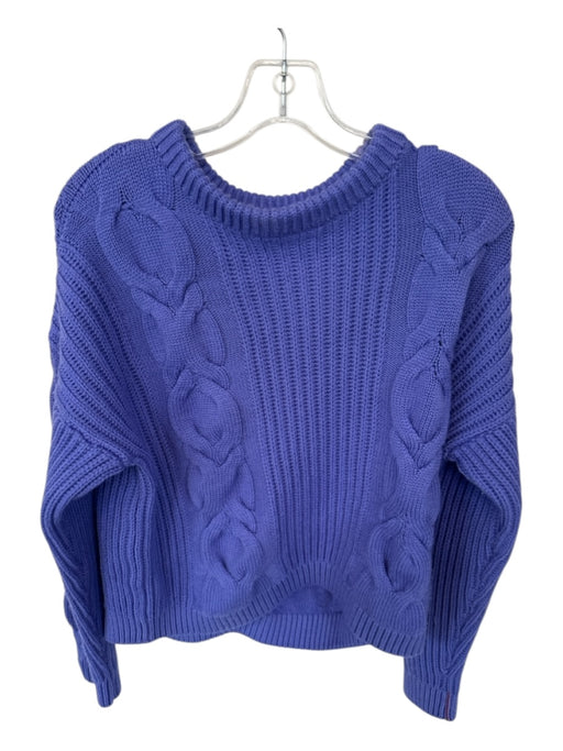 Liviana Conti Size Est M Purple Virgin Wool Long Sleeve Cable Knit Sweater Purple / Est M