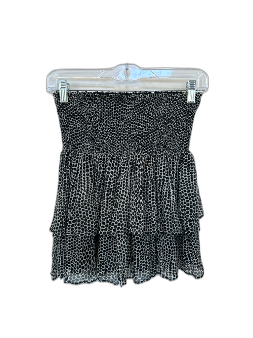 Ramy Brook Size XS Tan & black Silk Smocked dots Mini Skirt Tan & black / XS
