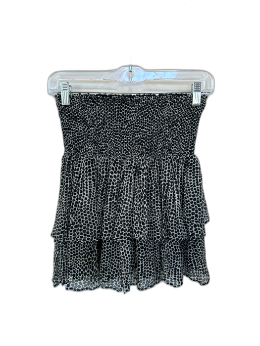Ramy Brook Size XS Tan & black Silk Smocked dots Mini Skirt Tan & black / XS