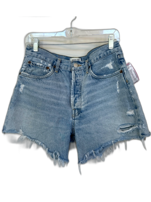 Agolde Size 28 Light Wash Organic Cotton High Waist Button Fly distressed Shorts Light Wash / 28
